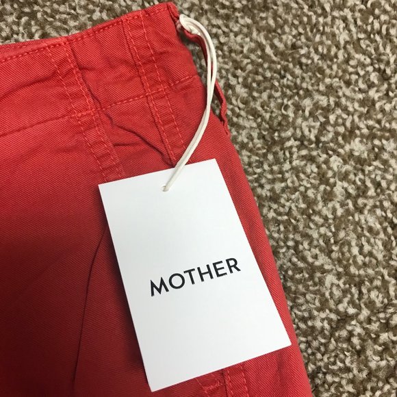 NWT Mother No Zip Misfit Pants Red Size 26 Joggers - Picture 4 of 8